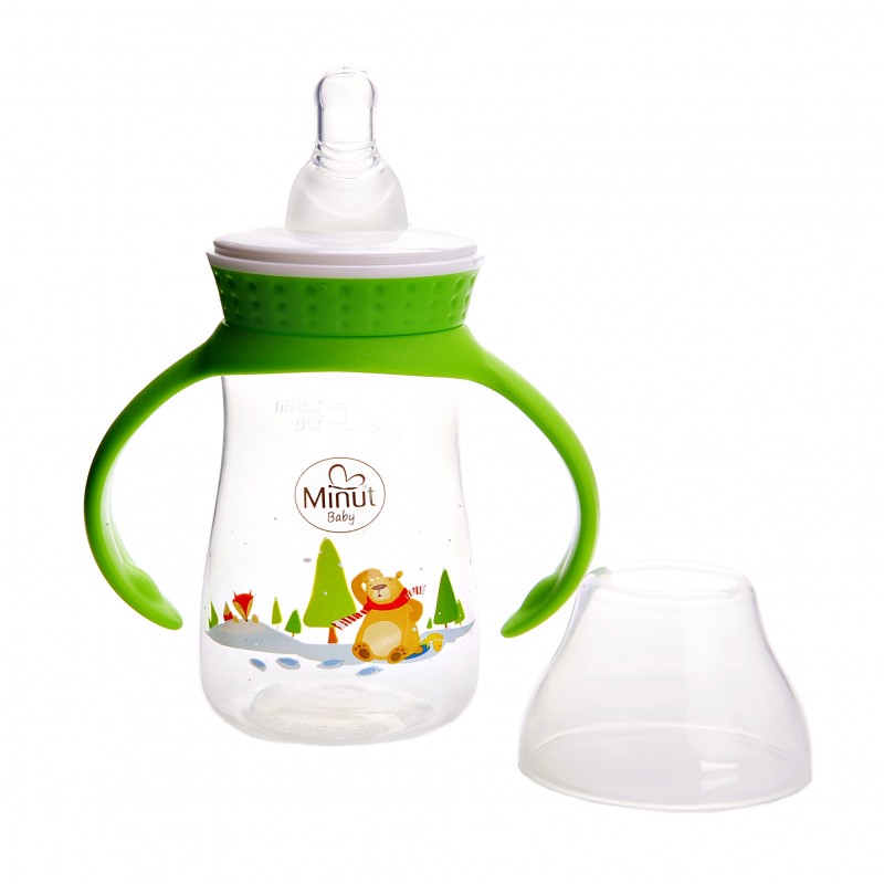 Biberon Minut Baby 125ml cu Mânere 0+ - imagine 2