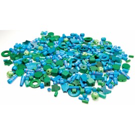 Margele Lemn 250g Albastru-Verde Playbox