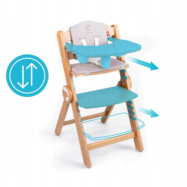 Scaun Masa Kidnort Drommer 9 Niveluri Lemn - imagine 4