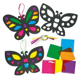 Fluturași Vitraliu DIY Baker Ross - Set Creativ