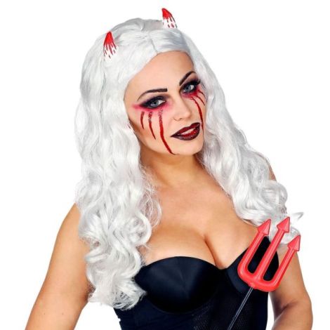 Peruca Demon Alba Widmann pentru Halloween - imagine 2