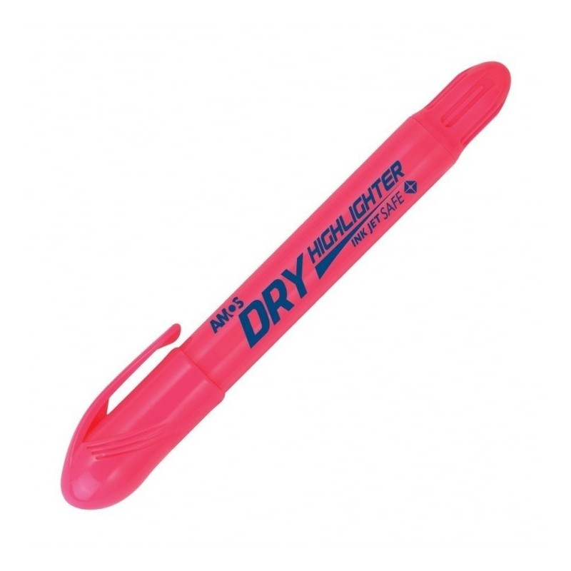 Textmarker Uscat Amos, Roz Fosforescent, Vârf Durabil