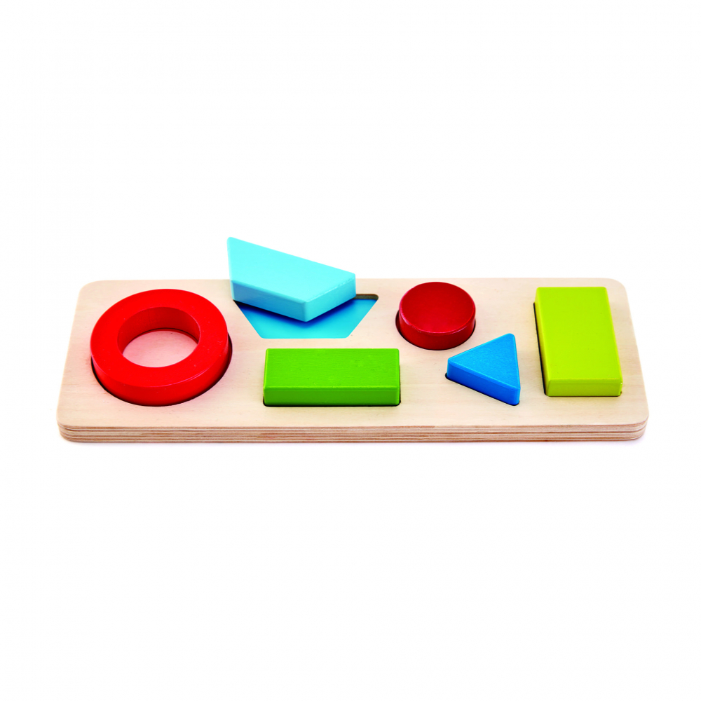 Hape Puzzle Lemn Forme Geometrice - Joc Educativ 2 în 1