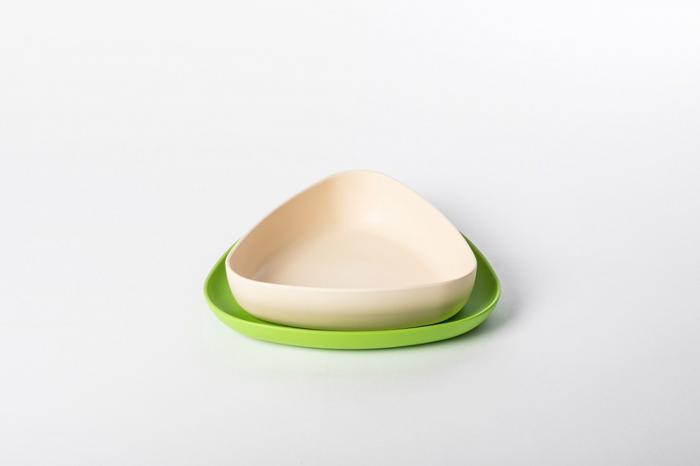 Set 2 Farfurii eKoala BIOplastic WhiteGreen - imagine 3