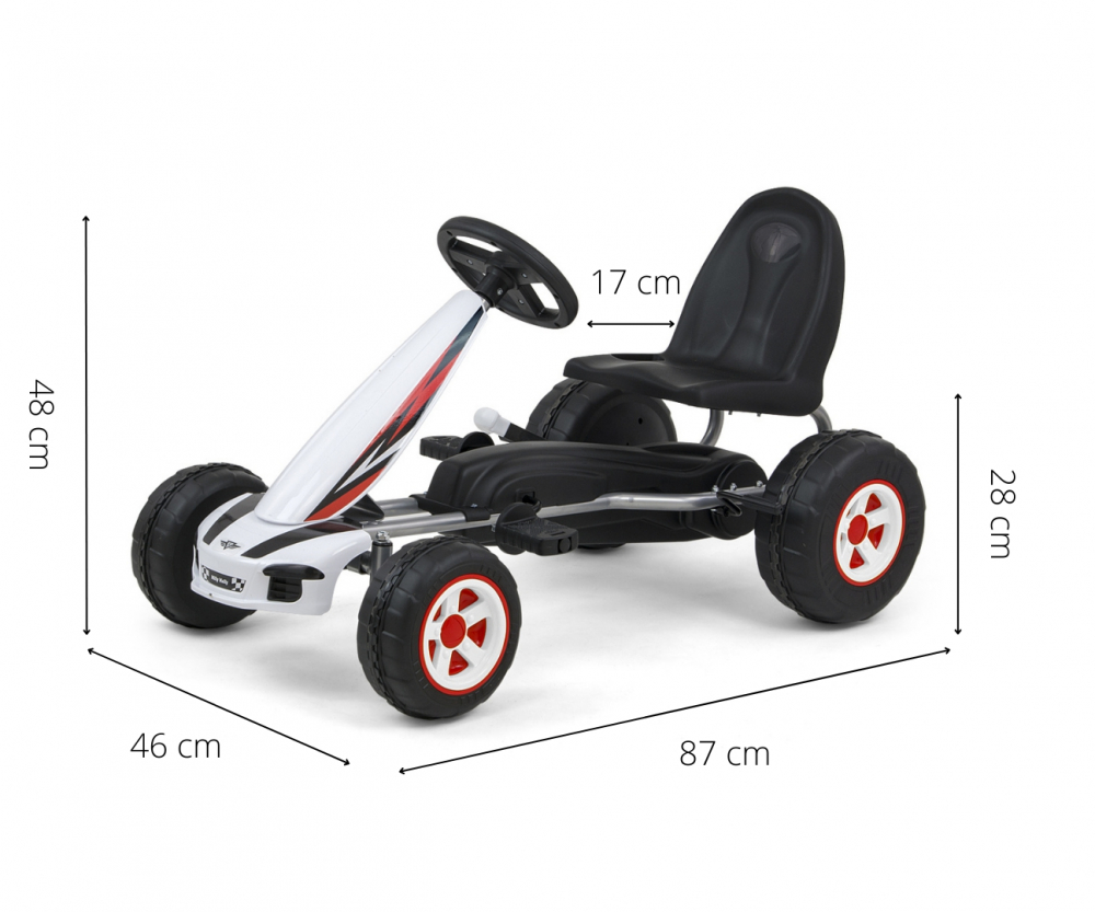 Kart Pedale Viper White Milly Mally +3 Ani - imagine 6