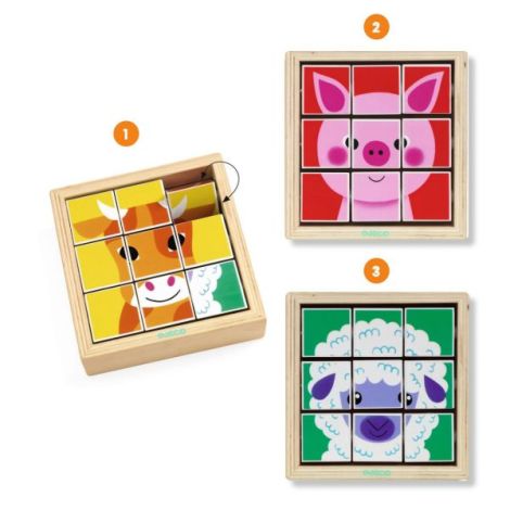 Puzzle Rotativ Animoroll Djeco - 3 Animale - imagine 4
