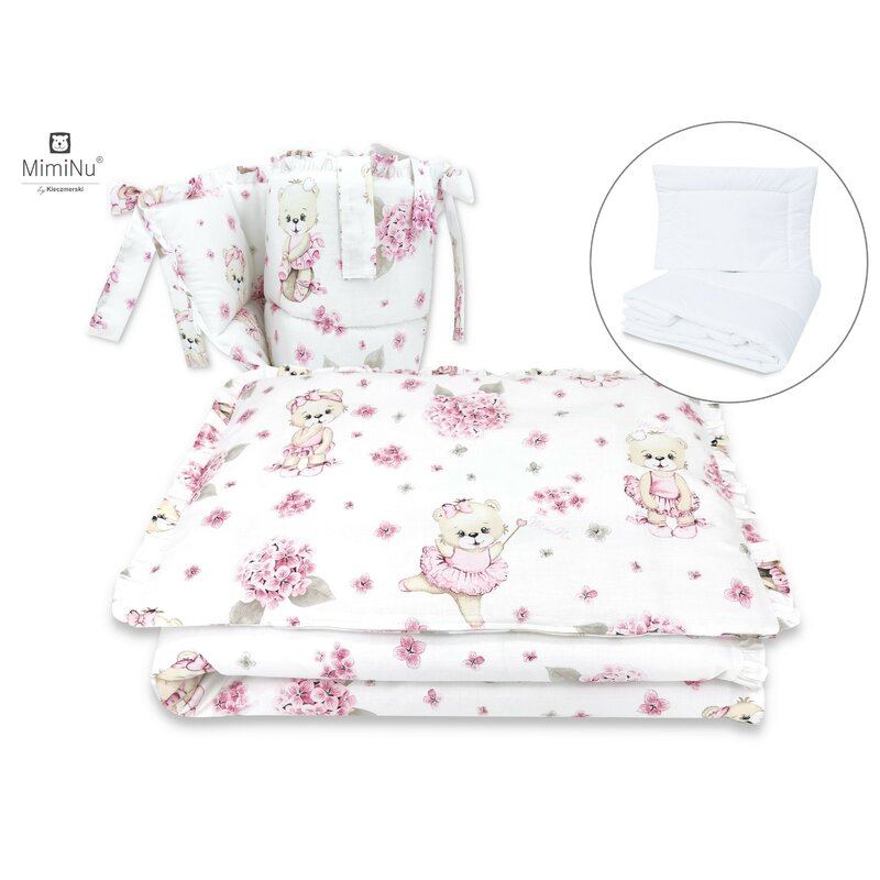 Set Lenjerie Patut MimiNu Pink Ballerina 6 Piese