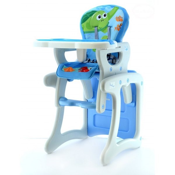 Scaun de masă Eurobaby HB GY02 Albastru, 2 Tăvi - imagine 3
