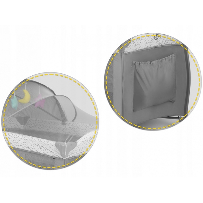 Patut pliabil Ricokids RK-242 Gri, cu Masa de Infasat - imagine 4
