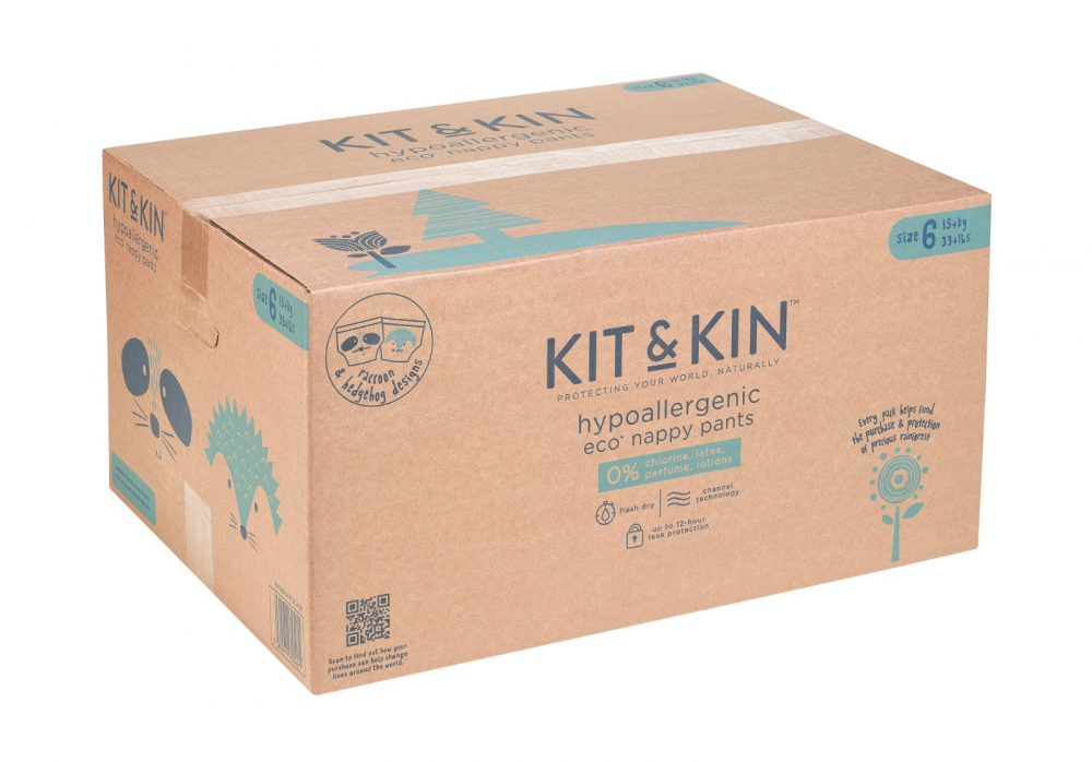 Scutece Pull Up KitKin Eco 6 Hipoalergenice 108 buc