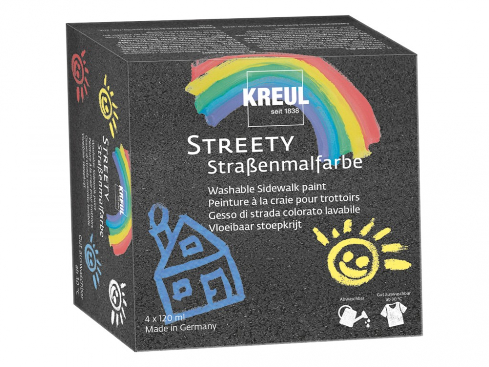 Vopsea Cretă Lichidă Kreul Streety, Set 4 Culori