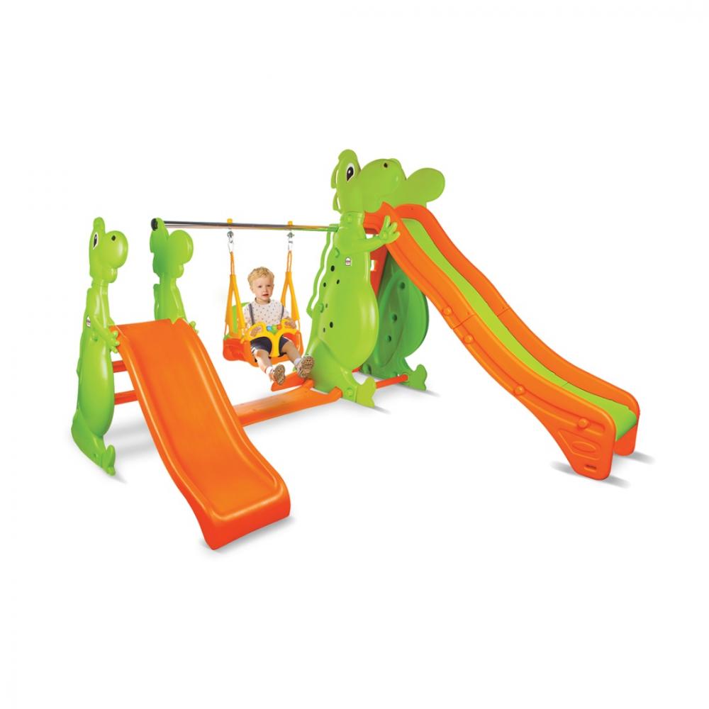 Pilsan Playfull Dino: 2 Tobogane și Leagăn pentru Curte - imagine 2