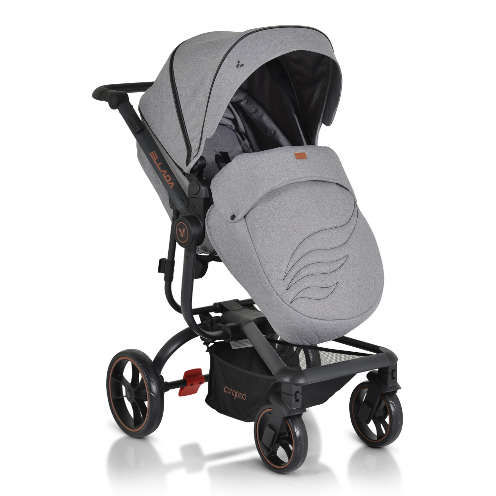 Carucior 2 in 1 Cangaroo Ellada Grey, Modular si Confortabil