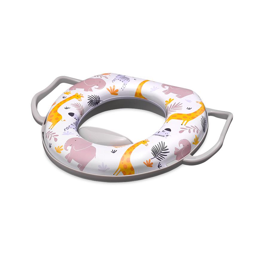Reductor moale toaletă Lorelli Grey Animals cu manere - imagine 2
