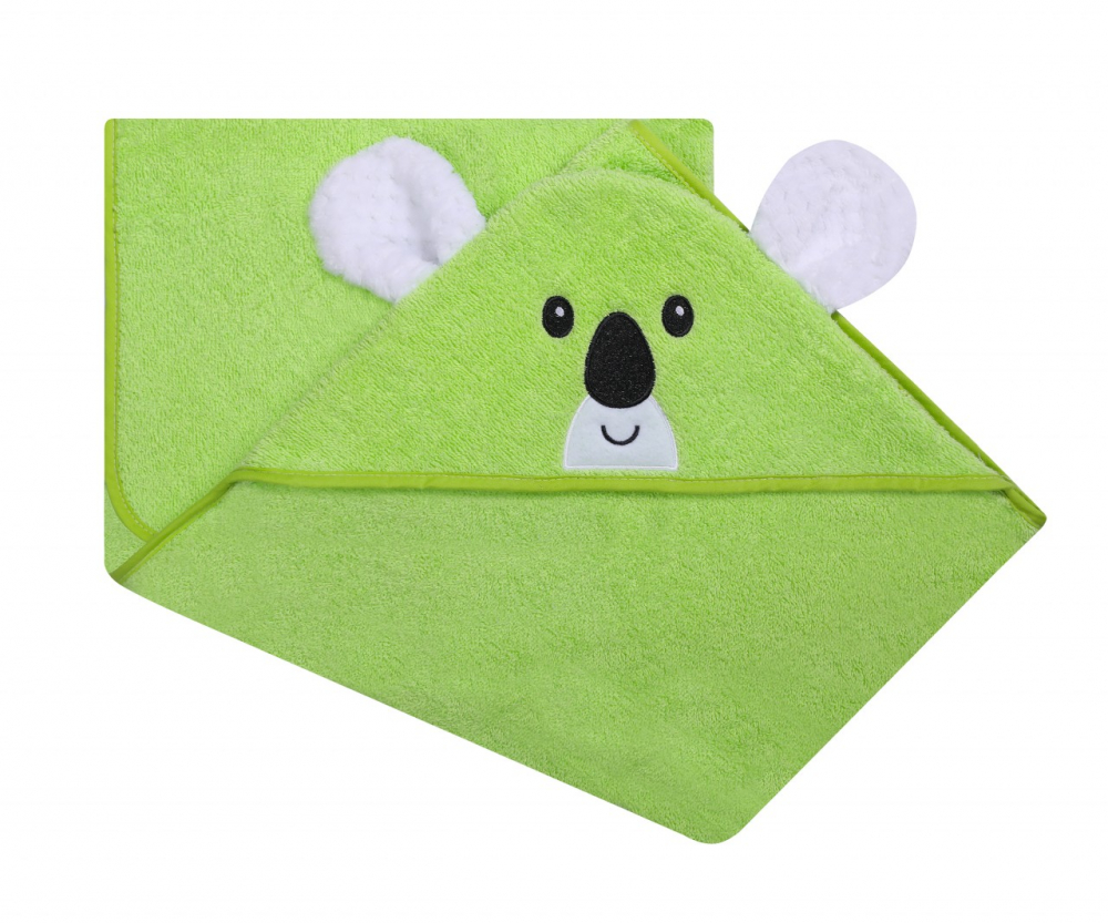 Prosop Bumbac cu Gluga Green Koala | Duetbaby