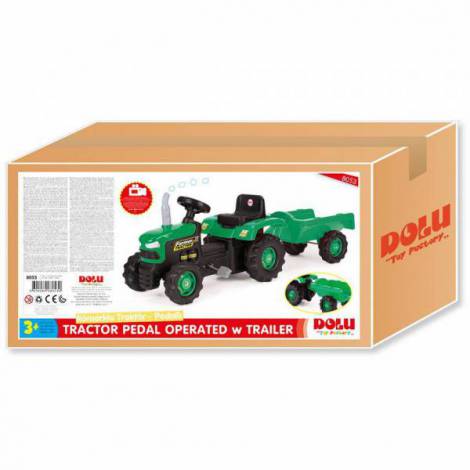 Tractor cu Remorca Dolu, Pedale, Roz - imagine 2