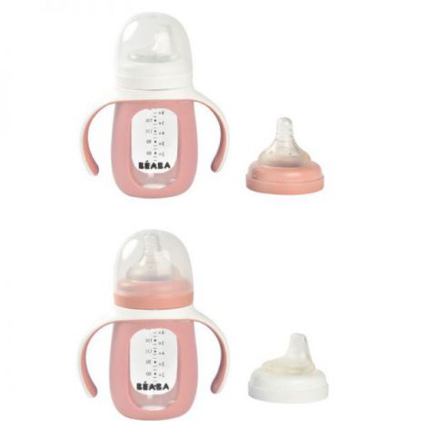Biberon 2in1 Beaba 210ml Old Pink - imagine 3