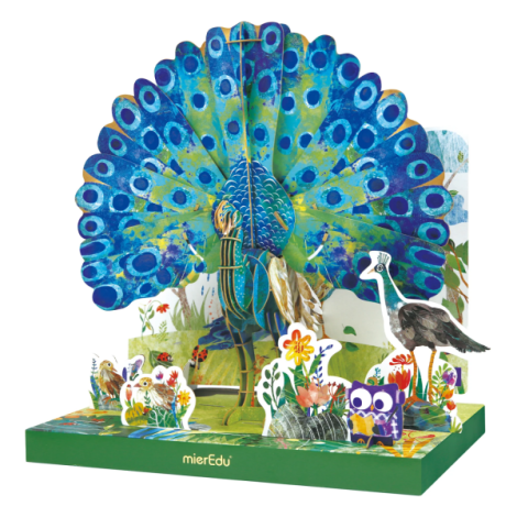 Puzzle 3D Mieredu Paun Deluxe Educativ ECO - imagine 2