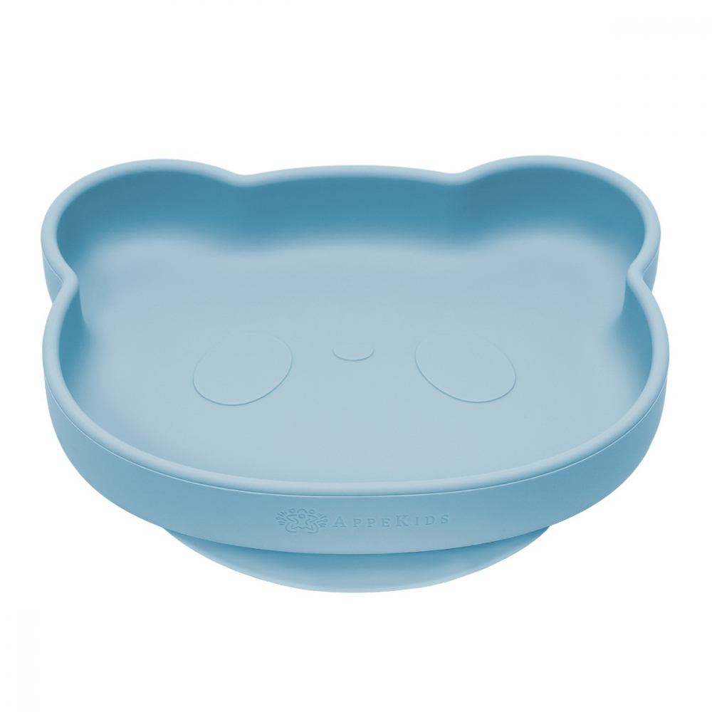 Farfurie Silicon Ventuza AppeKids Bear Aqua - imagine 4