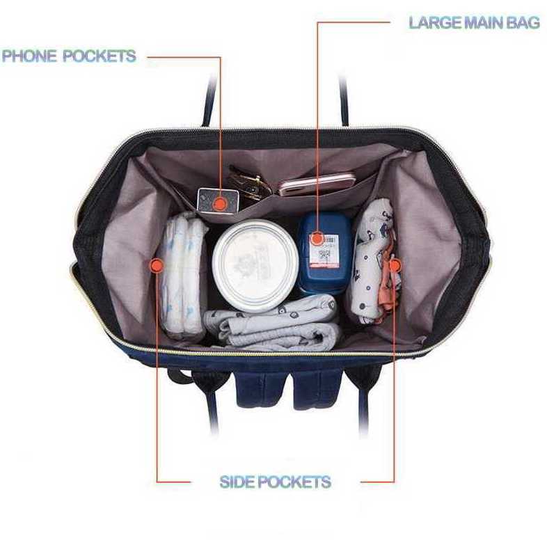 Rucsac multifuncțional Bambinice Albastru pentru cărucior - imagine 7
