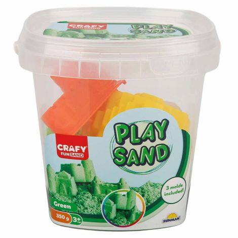 Nisip Kinetic Crafy Verde 350g cu 3 Unelte