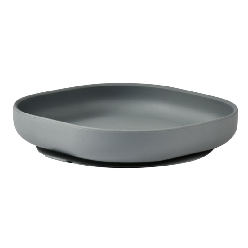 Farfurie Silicon Beaba Mineral Grey cu Ventuza - imagine 2
