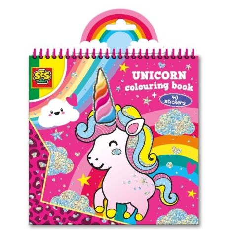 Carte de Colorat Unicorn Ses Creative cu Stickere
