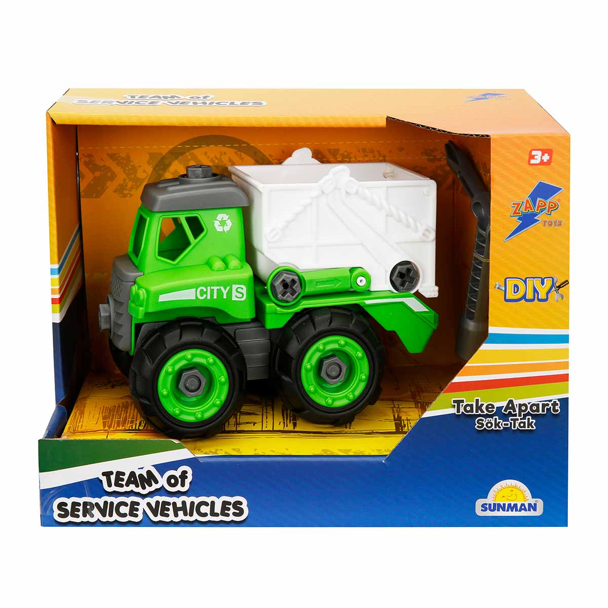 Mașină Reciclare Zapp Toys cu Șurubelniță, 16 cm