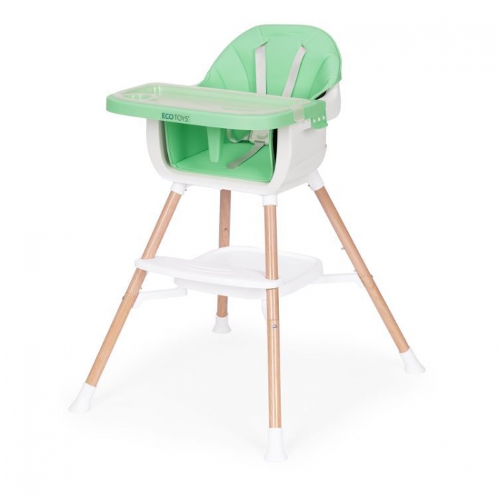 Scaun masă 2-in-1 Ecotoys Verde multifuncțional - imagine 3