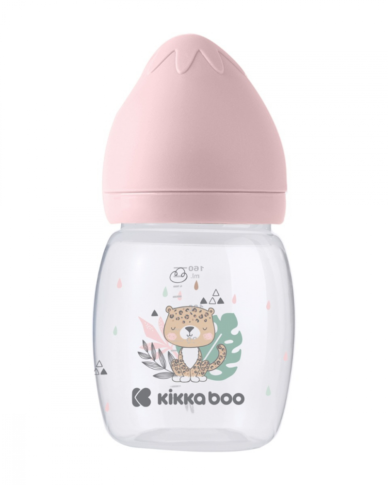 Biberon Kikkaboo Savanna 180ml Anti-Colici, Roz - imagine 5