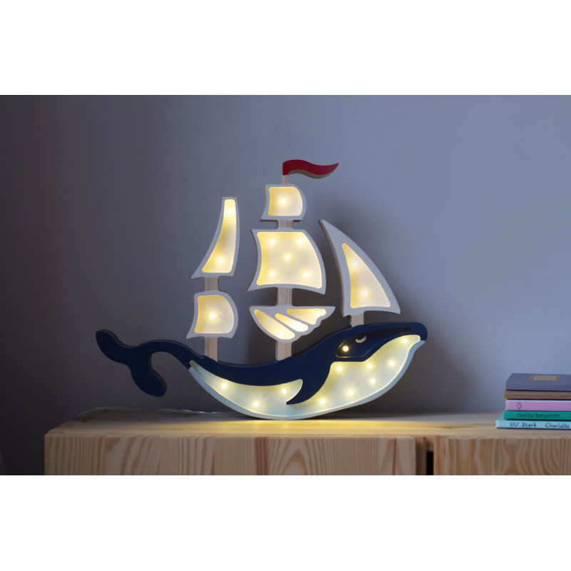 Little Lights Vapor Navy - Lampa lemn manual