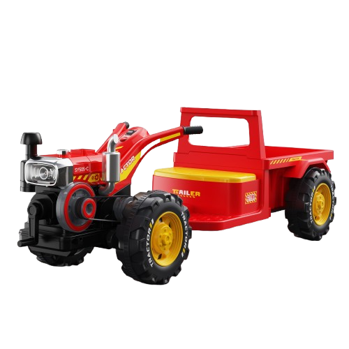 Motocultor electric pentru copii, Kinderauto BJLW1288 70W 12V, telecomanda, rosu