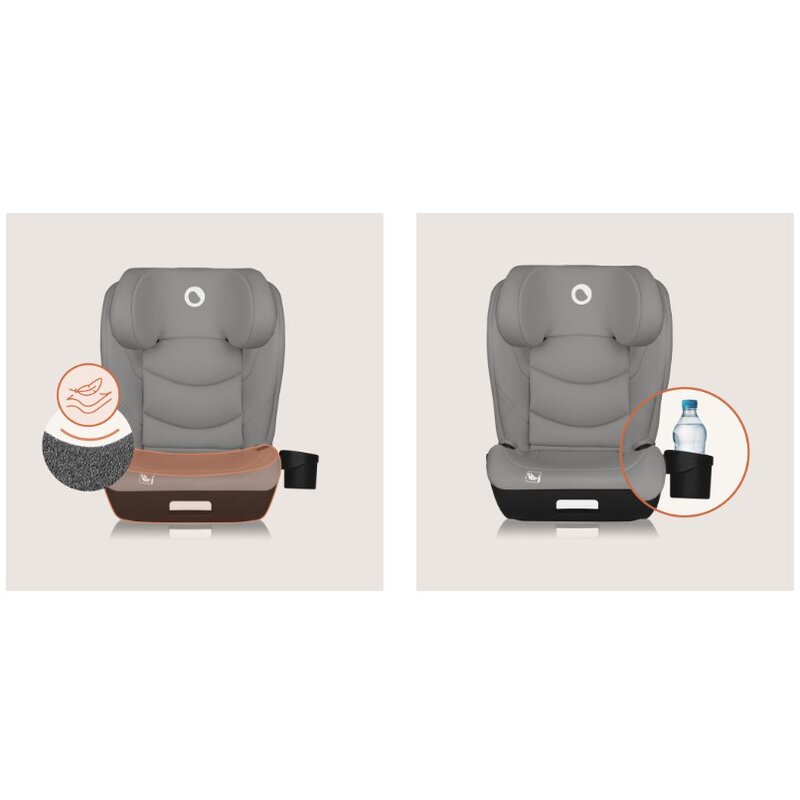 Lionelo Neal i-Size - Scaun Auto Gri cu Isofix - imagine 4