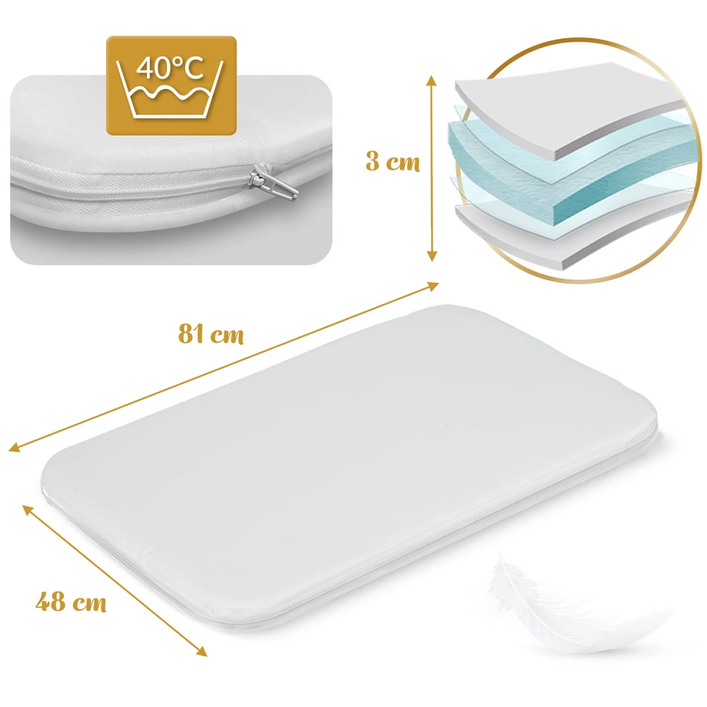 Patut Co-Sleeper Nukido Gri | Apropiere și Siguranță