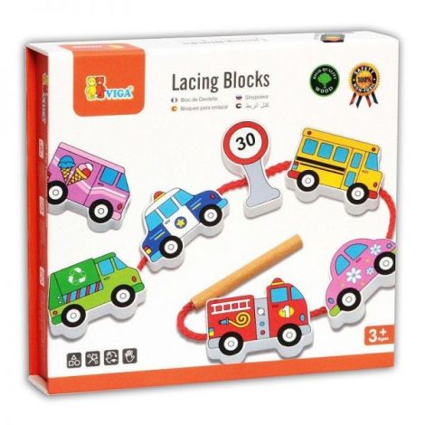Viga Margele Lemn Transport Educativ 12 Piese