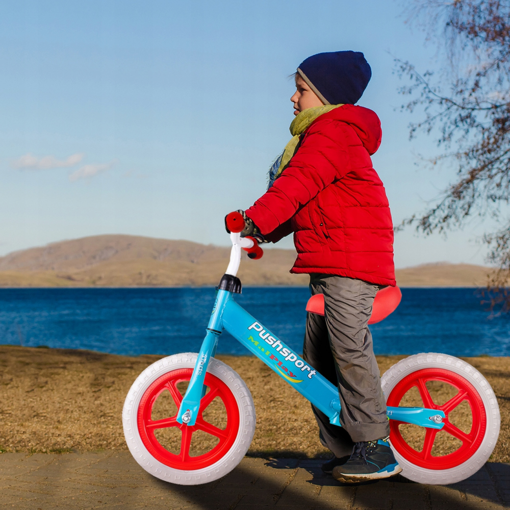 Bicicleta Malplay Push Sport, Fără Pedale, Albastru-Roșu