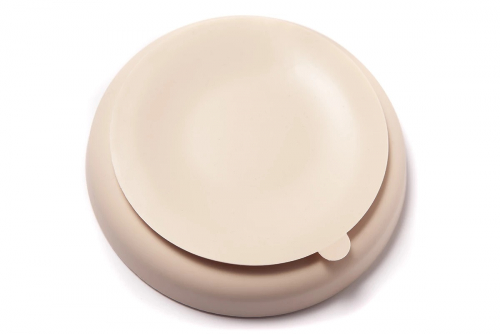 Farfurie Silicon 3 Compartimente Kidnort Bej - imagine 4