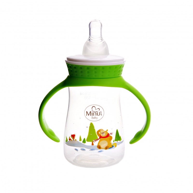 Biberon Minut Baby 125ml cu Mânere 0+