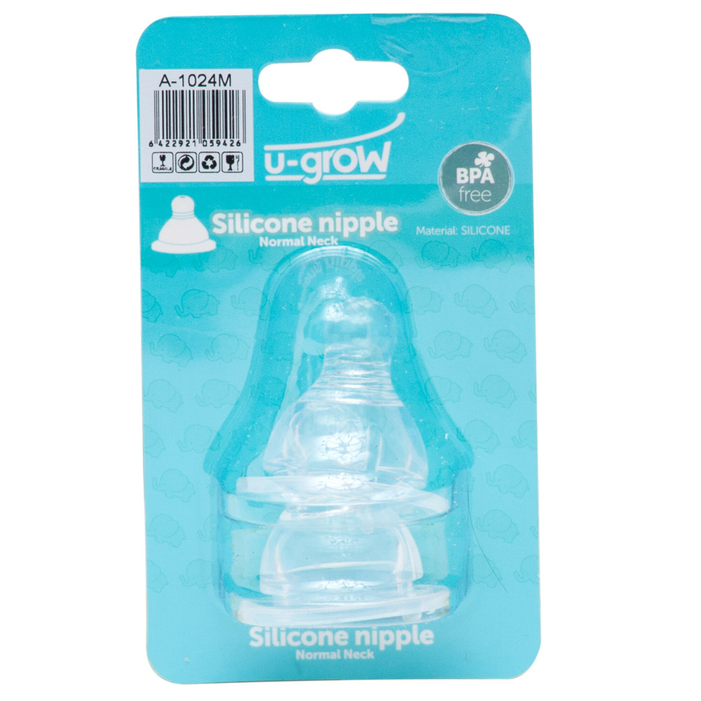 Set 2 Tetine U-Grow Silicon, Gât Normal M