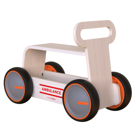 Ambulanta lemn 3-in-1 MamaToyz ride-on