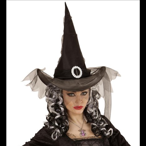 Pălărie Vrăjitoare Neagră Halloween Widmann