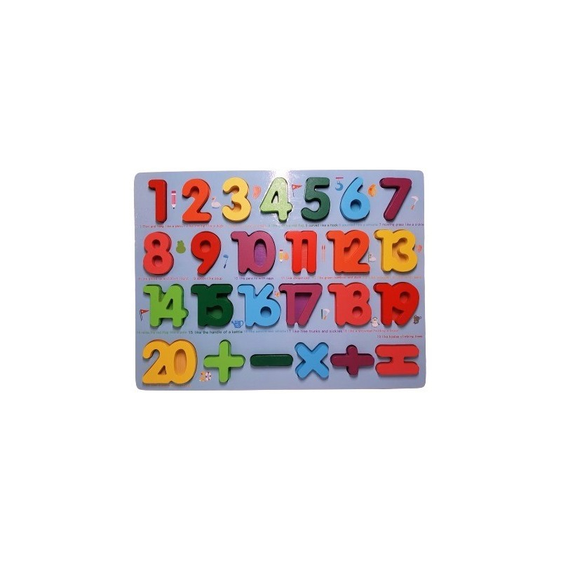Puzzle Lemn 1-20 Colorart | Joc Educativ 25 Piese