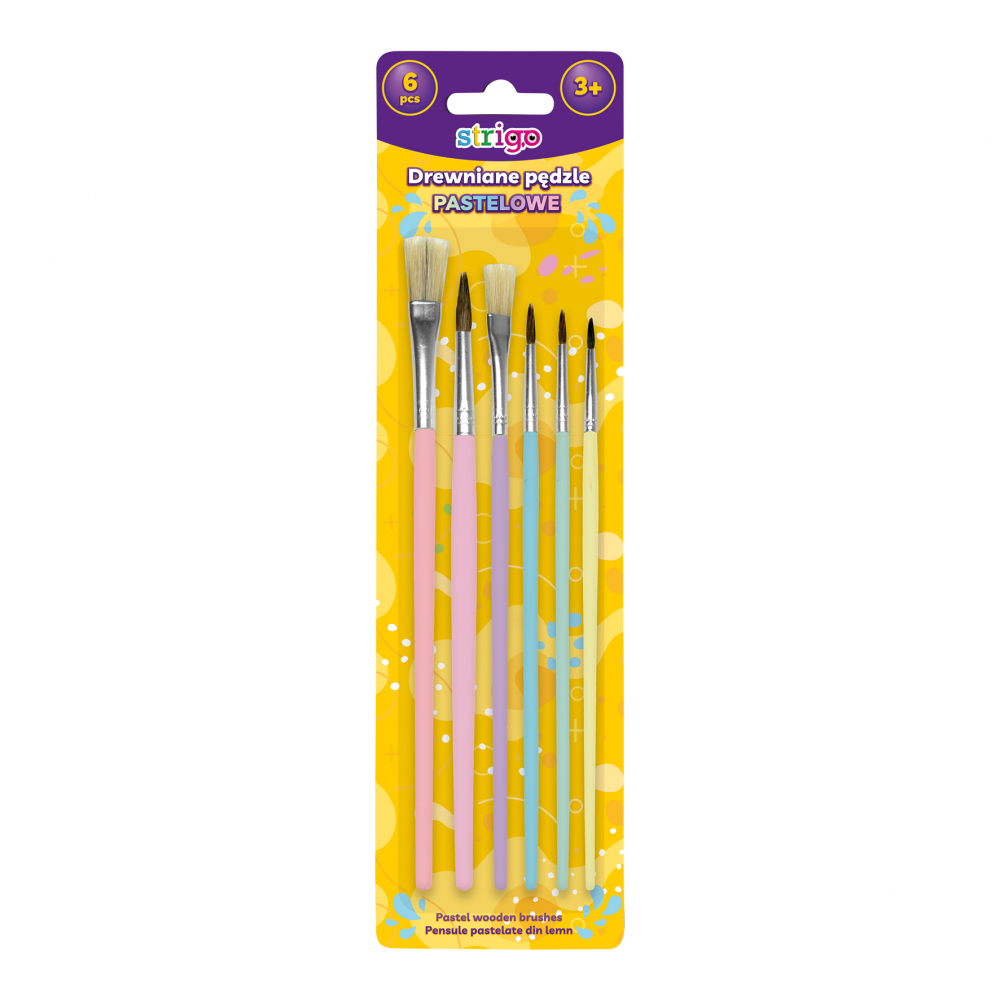 Set 6 Pensule Strigo Pastel pentru Artă și Precizie