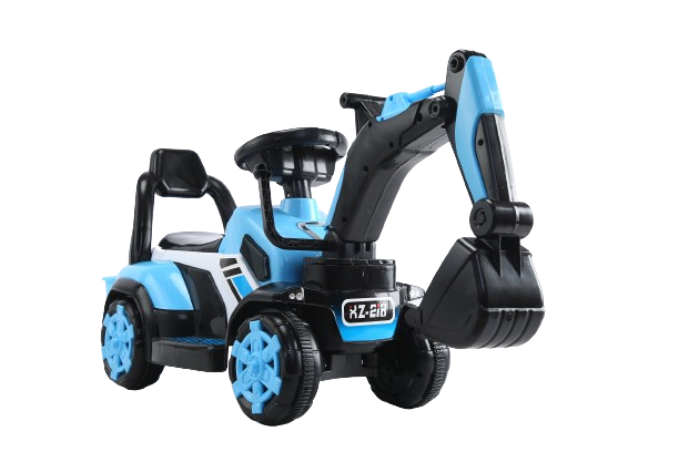 Mini excavator Hollicy albastru, cu încărcator manual