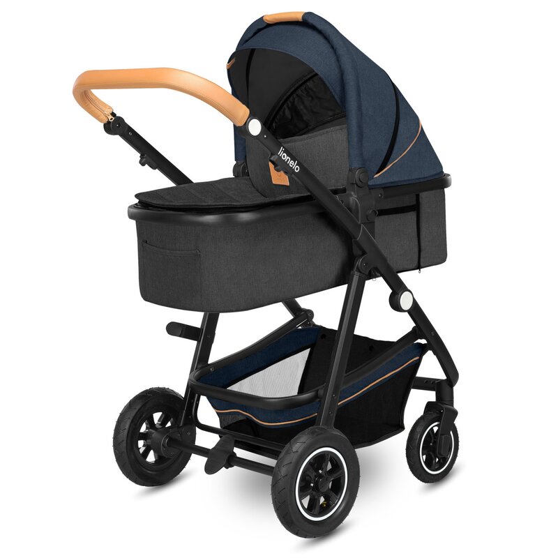 Carucior Lionelo Amber 2in1 Albastru, Cadru Aluminiu, Landou - imagine 7