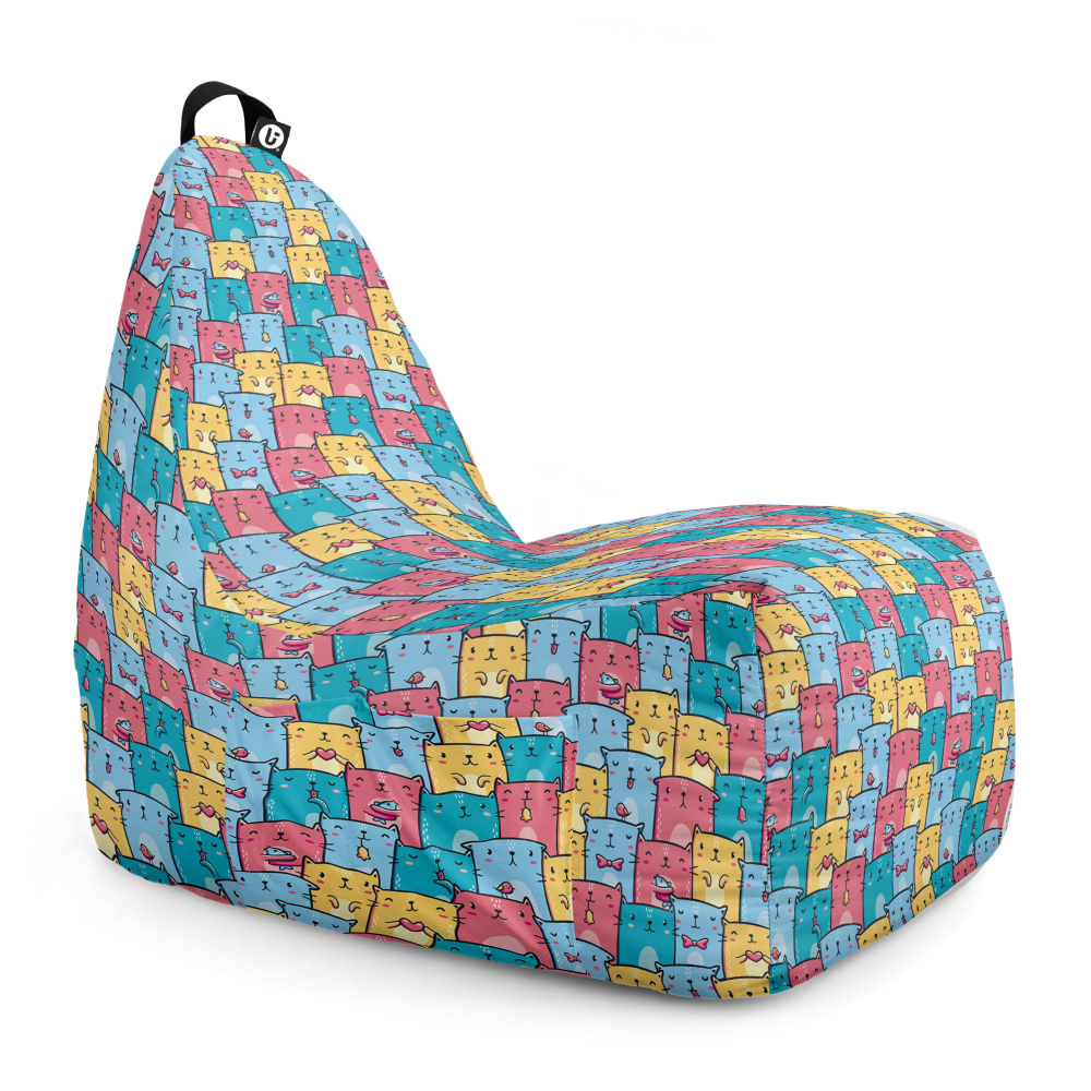 Fotoliu Puf Chill XL Invazia Pisicilor Albastru | Updeco - imagine 6