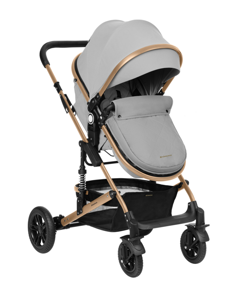 Carucior KikkaBoo 3in1 Amaia Grey, Aluminiu - imagine 7