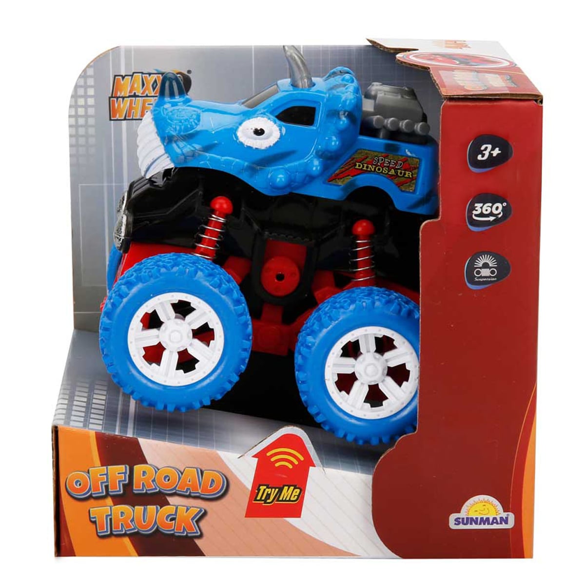 Masina Off Road Maxx Wheels Dinozaur Albastru