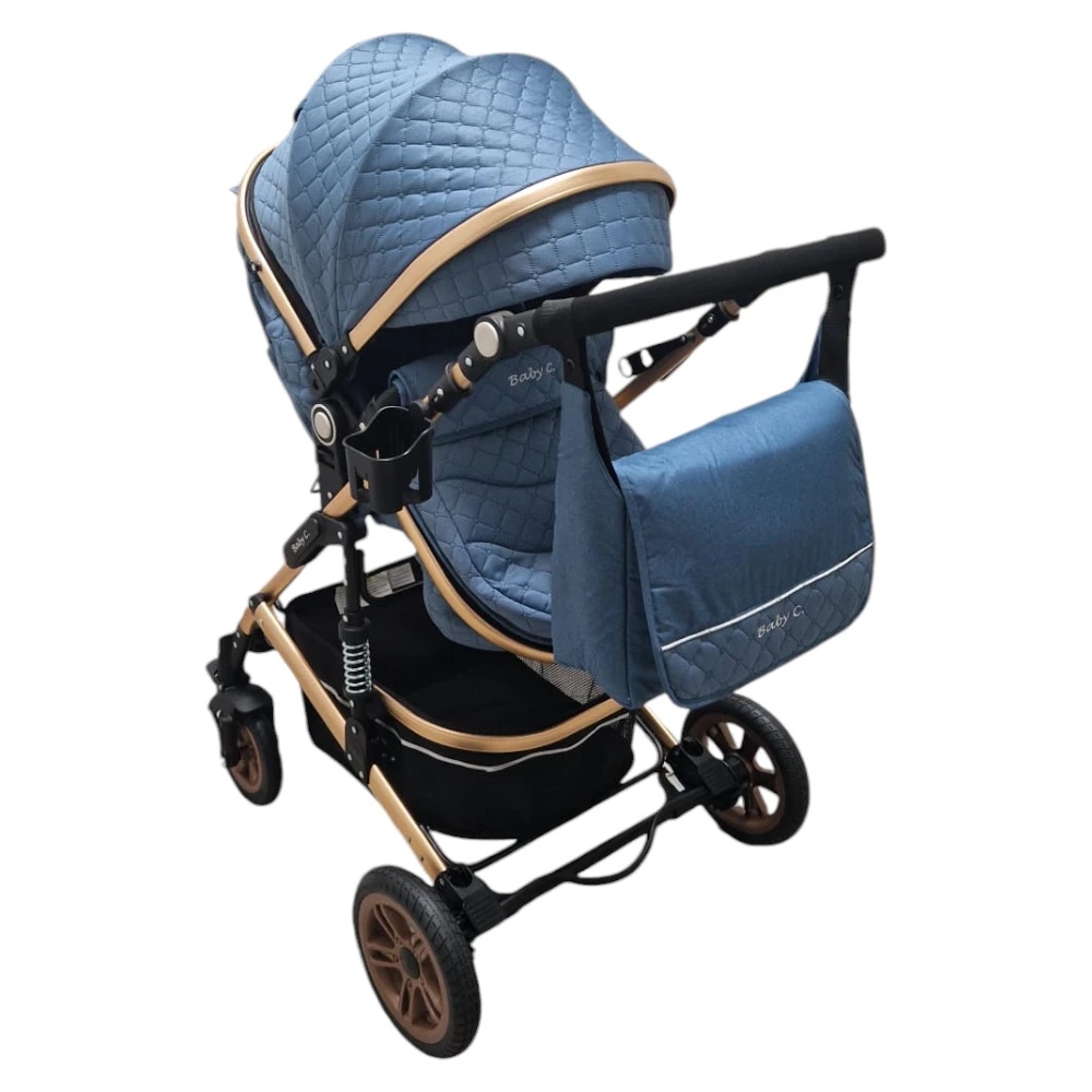 Baby Care PRO 531 2in1 Carucior Albastru Premium - imagine 3