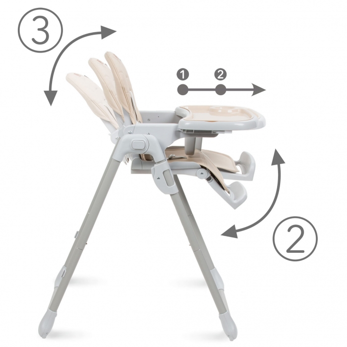 Scaun Masa Kidwell Beno Beige Multifuncțional și Pliabil - imagine 3